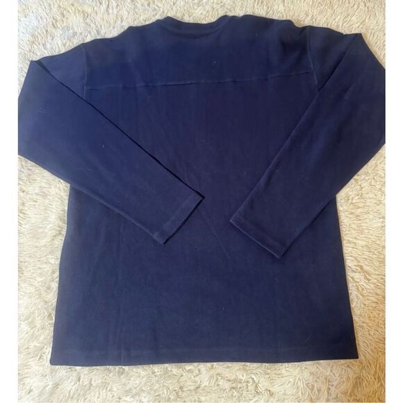 Men's crew neck half buttons pullover midnight henley long sleeve casual t-shirt - Picture 2 of 5